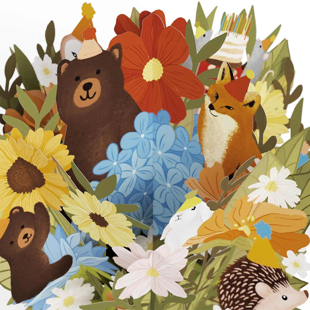 Woodland 50th Birthday Party Bouquet and Sentiment Set - Image 3