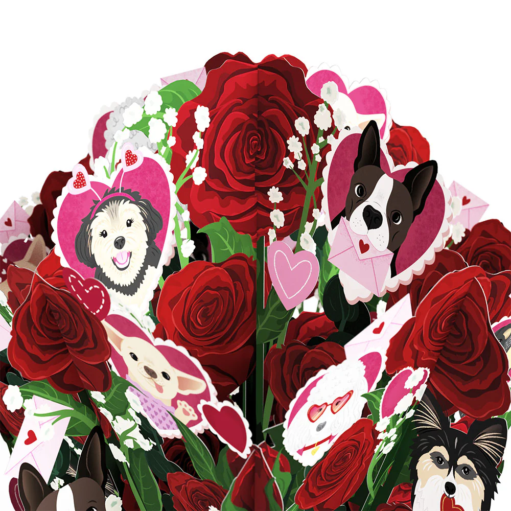 I Woof You Dog Valentine Bouquet and Sentiment Set for Granddaughter - Image 3