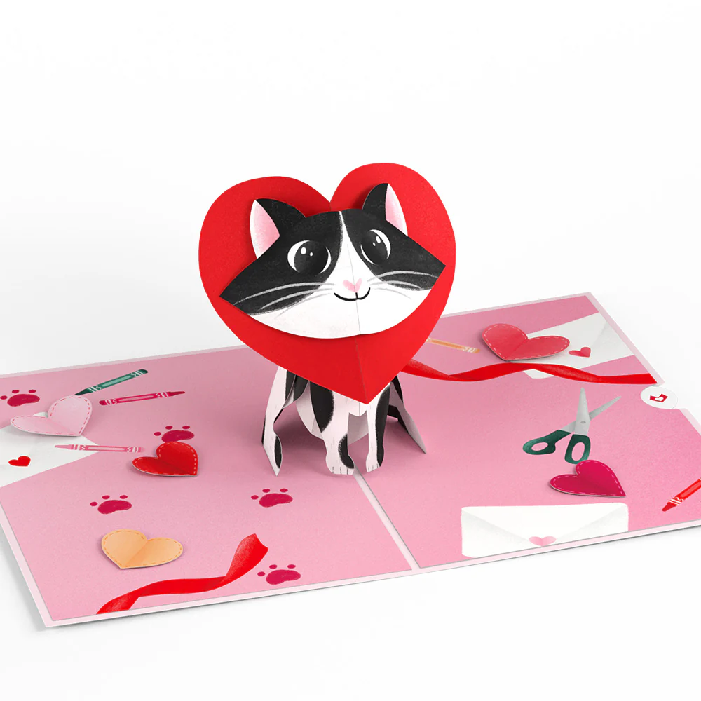 Crafty Cat Valentine’s Day Surprise Pop-Up Card - Image 3