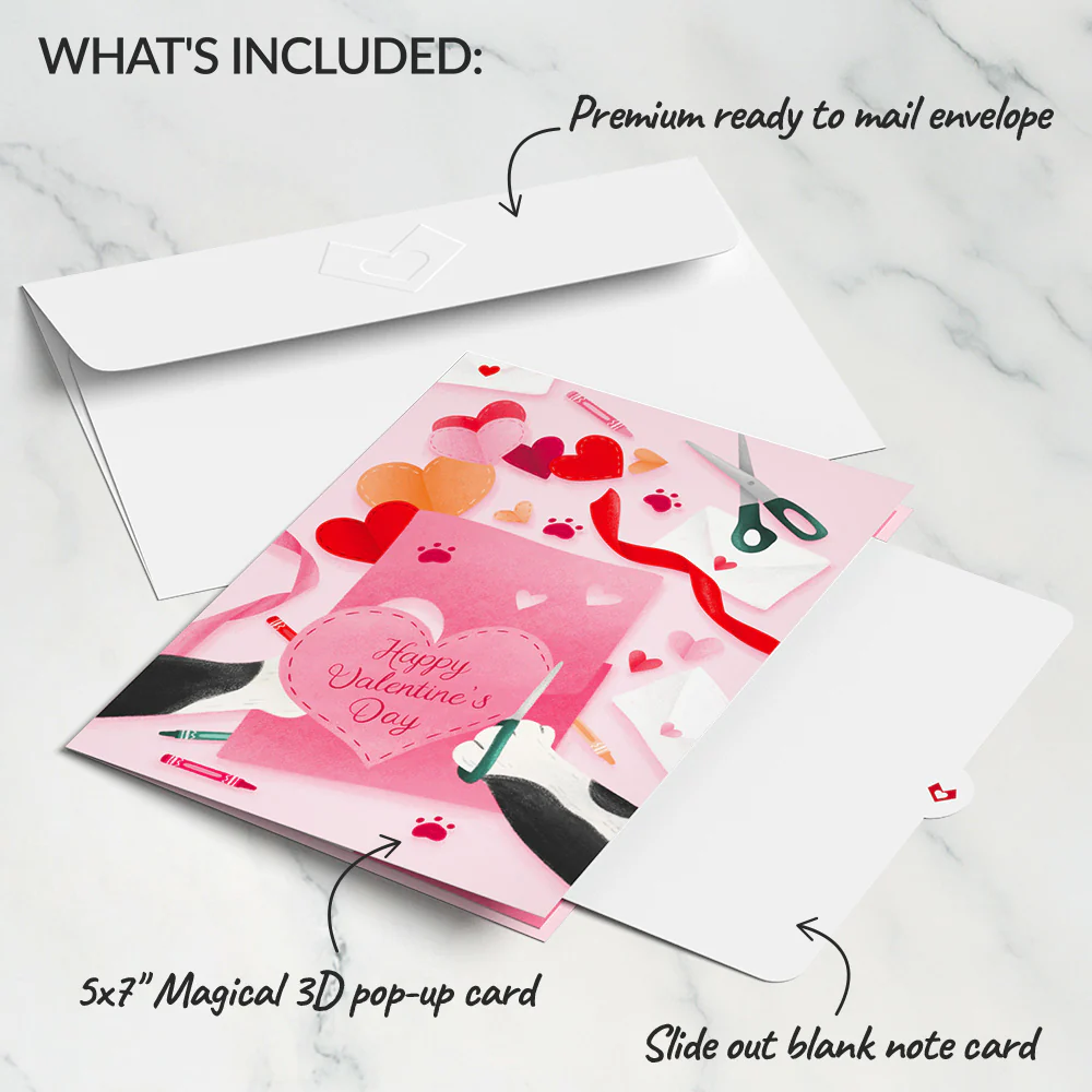 Crafty Cat Valentine’s Day Surprise Pop-Up Card - Image 5