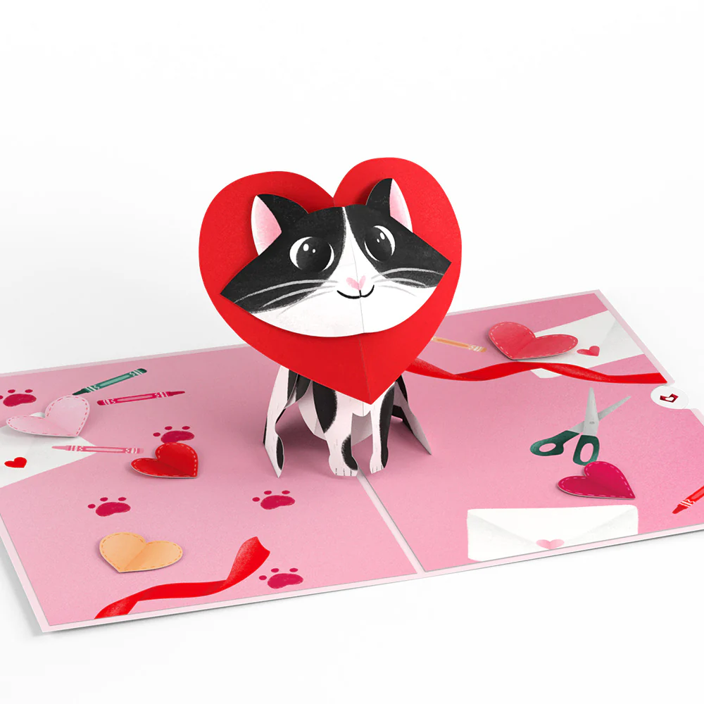 Crafty Love Cat Pop-Up Card - Image 3