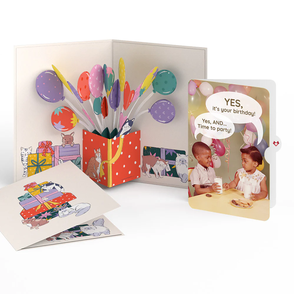 Curious Cats Birthday Pop-Up Card and Time to Party Sentiment Set