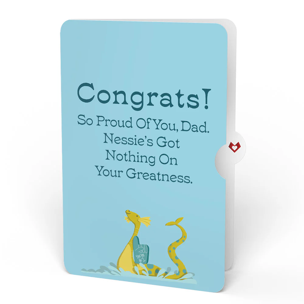 Dad You're a Legend Loch Ness Monster Congratulations Pop-Up Card and Sentiment Set - Image 4