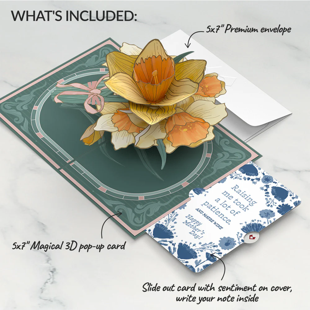 Daffodils in Bloom Mother’s Day Pop-Up Card and Sentiment Set for Mom - Image 2