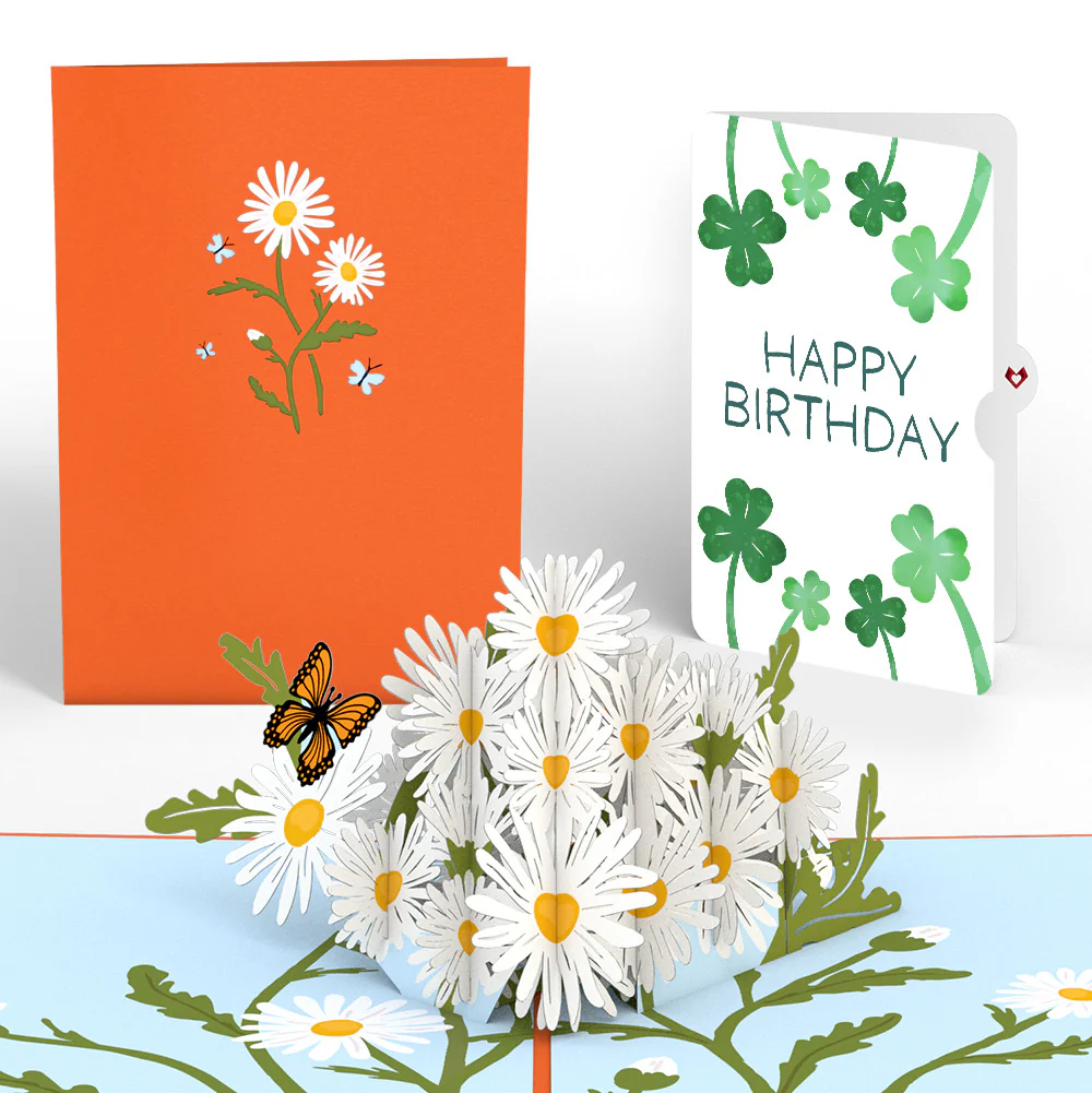 Daisies with Monarch Butterfly Birthday Pop-Up Card and Sentiment Set