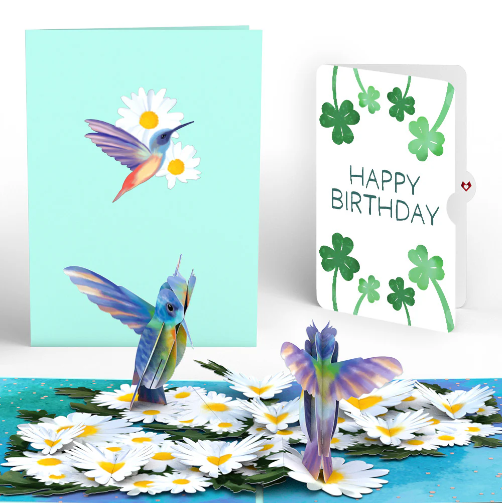 Daisy Patch Hummingbirds Birthday Pop-Up Card and Sentiment Set