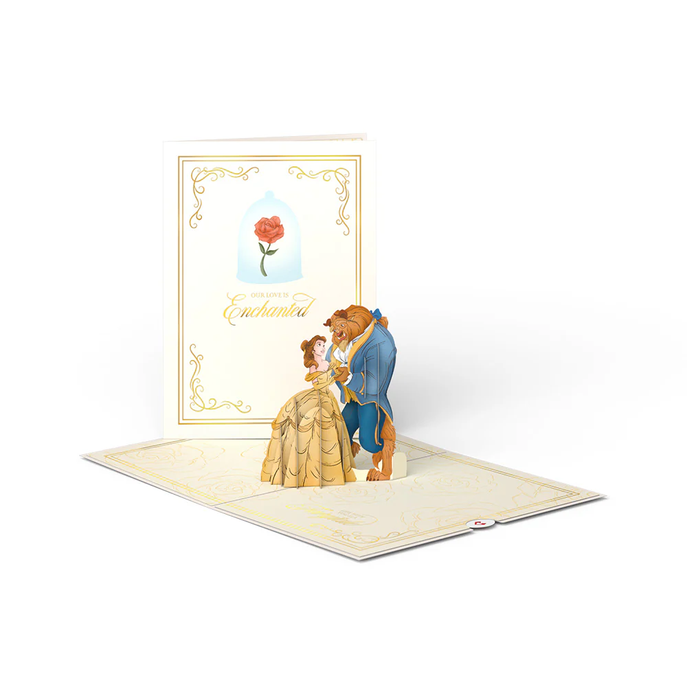 Disney’s Beauty and the Beast Pop-Up Card & Flower Buds Bouquet Bundle - Image 2