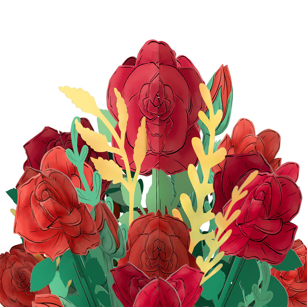 Disney’s Beauty and the Beast Pop-Up Card & Flower Buds Bouquet Bundle - Image 7