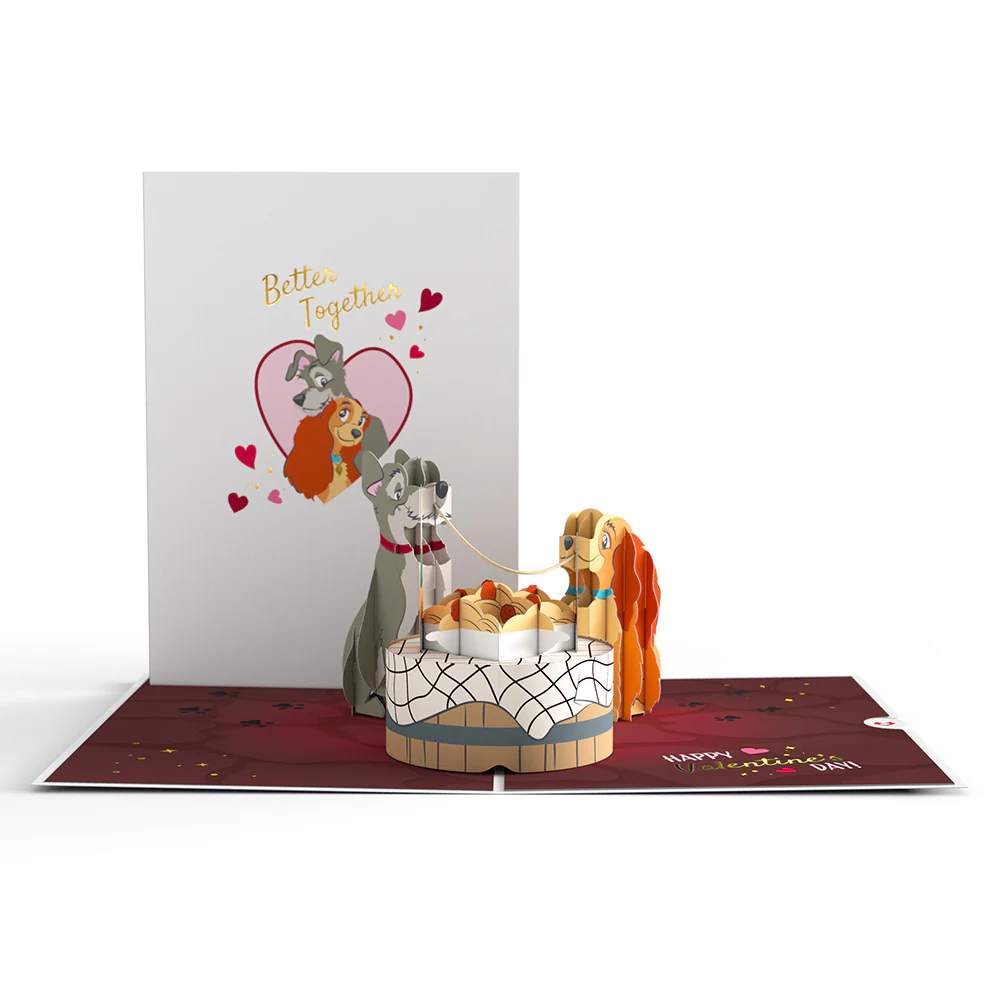 Disney’s Lady and the Tramp Pop-Up Card & Flower Buds Bouquet Bundle - Image 2