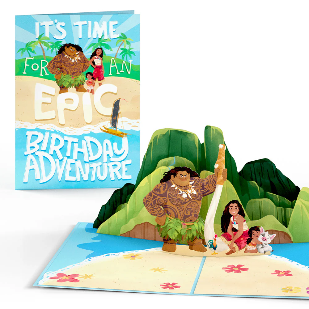 Disney’s Moana 2 Epic Birthday Pop-Up Card & Flower Buds Bouquet Bundle - Image 2