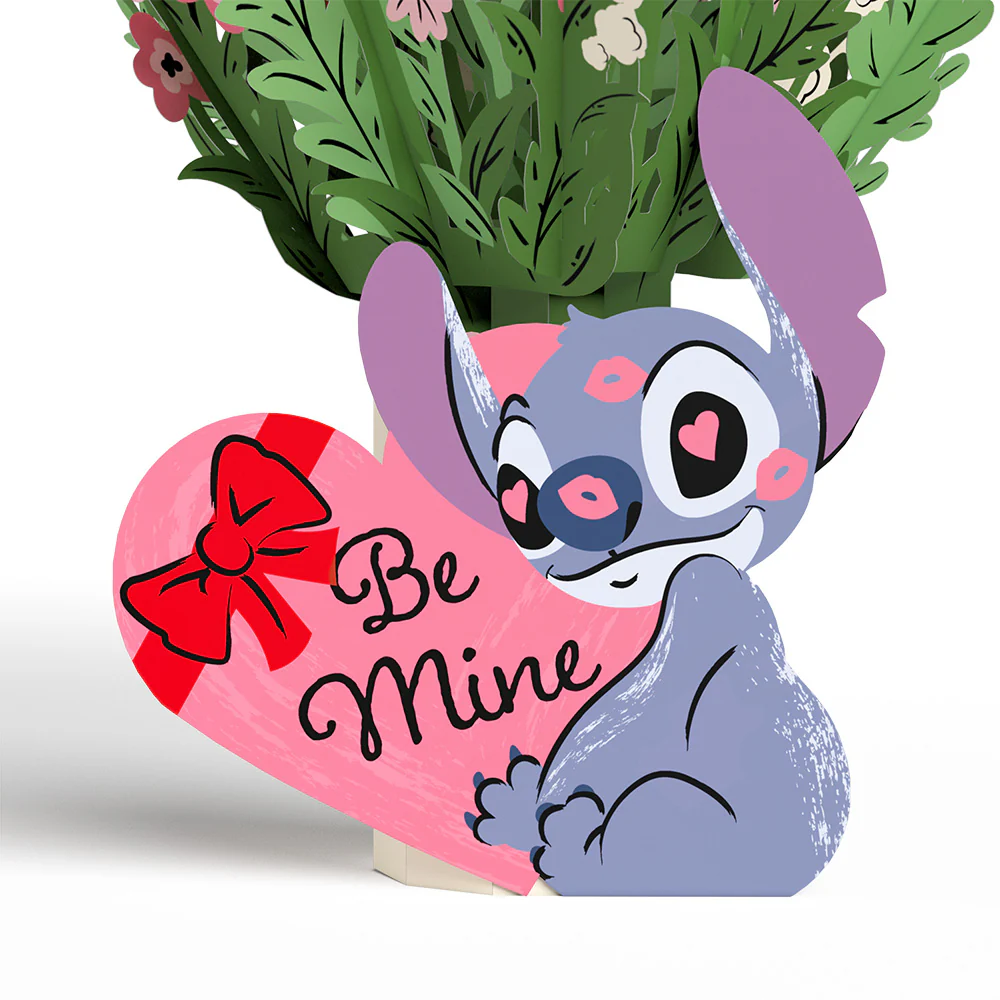 Disney’s Stitch Be Mine Pop-Up Card & Flower Buds Bouquet Bundle - Image 5