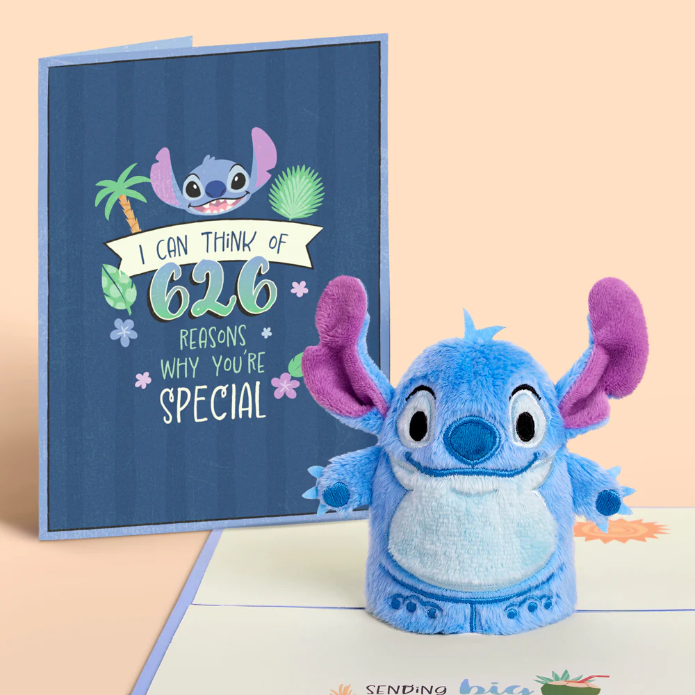 Disney’s Stitch Plushpop Card & Flower Buds Bouquet Bundle - Image 2
