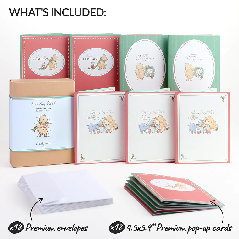 Disney’s Winnie the Pooh Holiday Box Set (Assorted 12-Pack): Paperpop® Card - Image 2