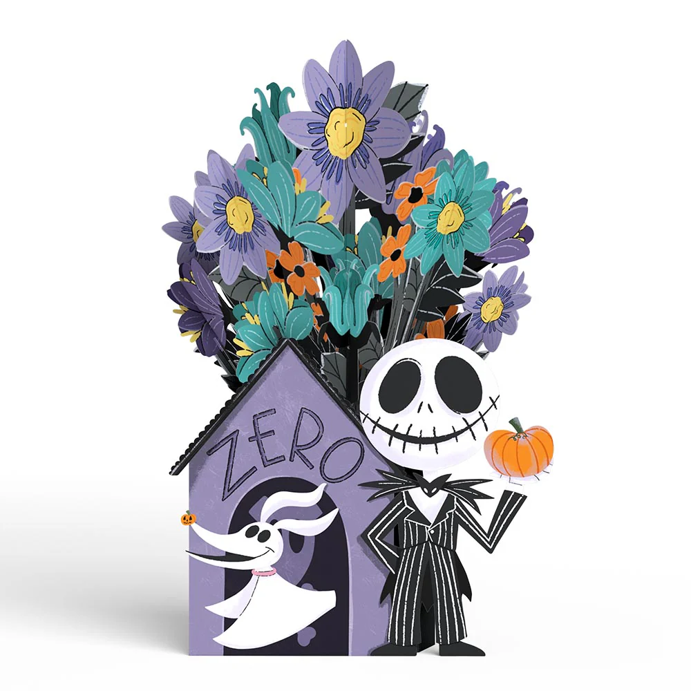 Disney Tim Burton’s The Nightmare Before Christmas Birthday Pop-Up Card & Flower Buds Bouquet Bundle - Image 5