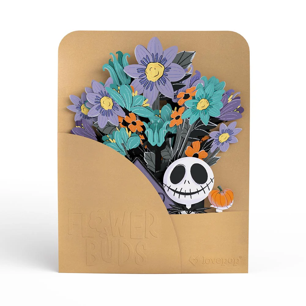 Disney Tim Burton’s The Nightmare Before Christmas Birthday Pop-Up Card & Flower Buds Bouquet Bundle - Image 6