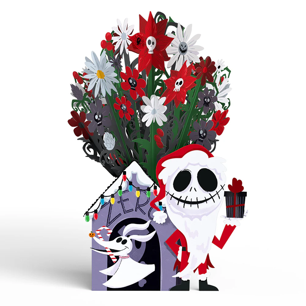 Disney Tim Burton’s The Nightmare Before Christmas Santa Jack Skellington Flower Buds Bouquet - Image 4