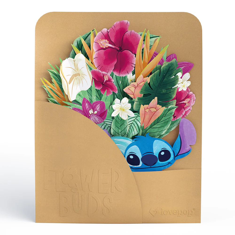 Disney's Stitch Mother’s Day Pop-Up Card & Flower Buds Bouquet Bundle - Image 8
