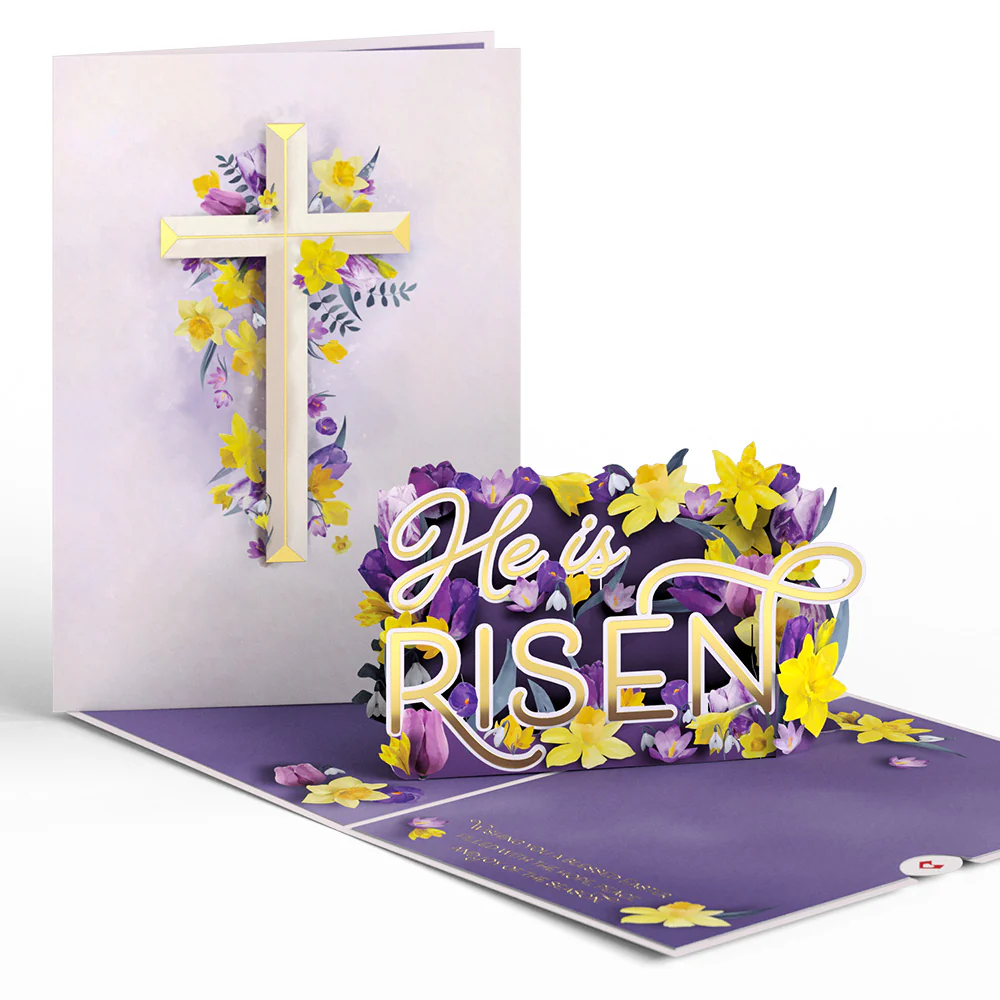 Easter He Is Risen Pop-Up Card & Suncatcher Bouquet Bundle - Image 2