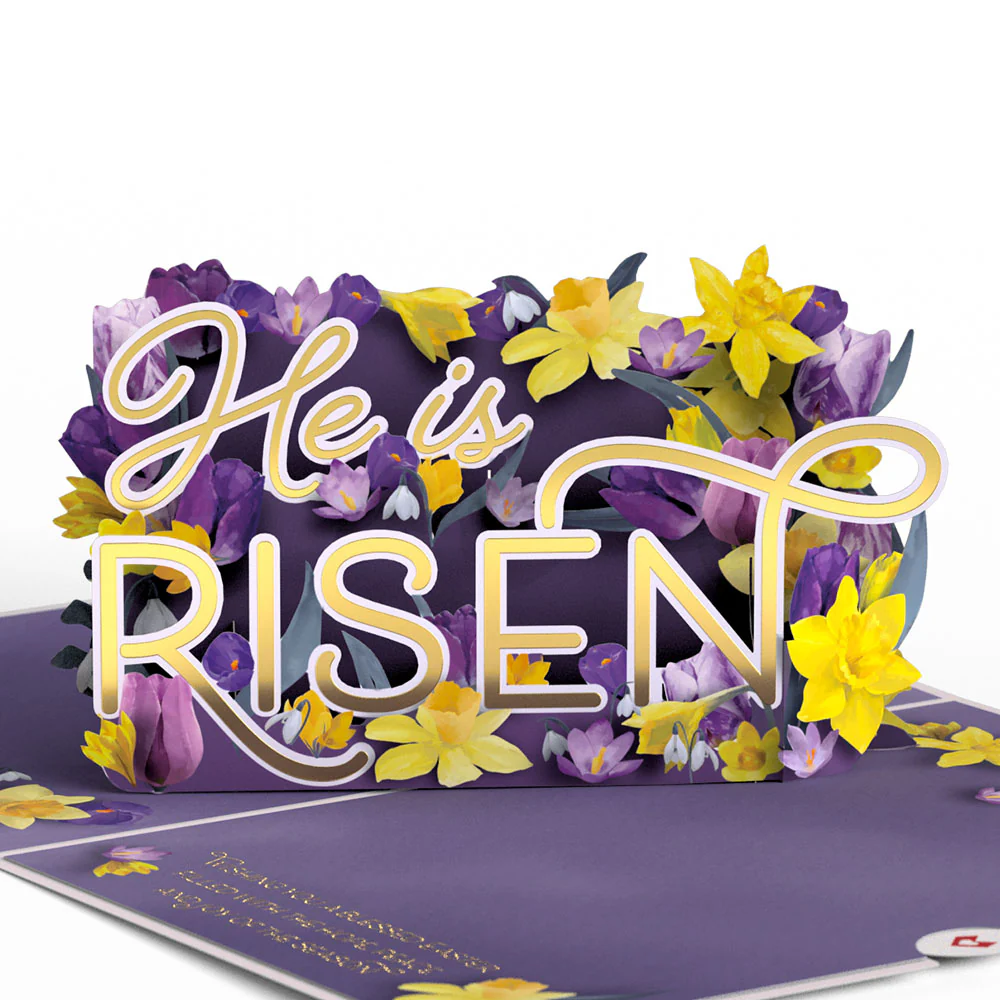 Easter He Is Risen Pop-Up Card & Suncatcher Bouquet Bundle - Image 3