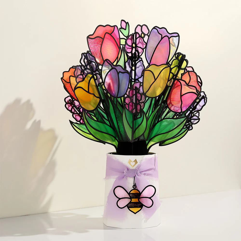 Easter He Is Risen Pop-Up Card & Suncatcher Bouquet Bundle - Image 6