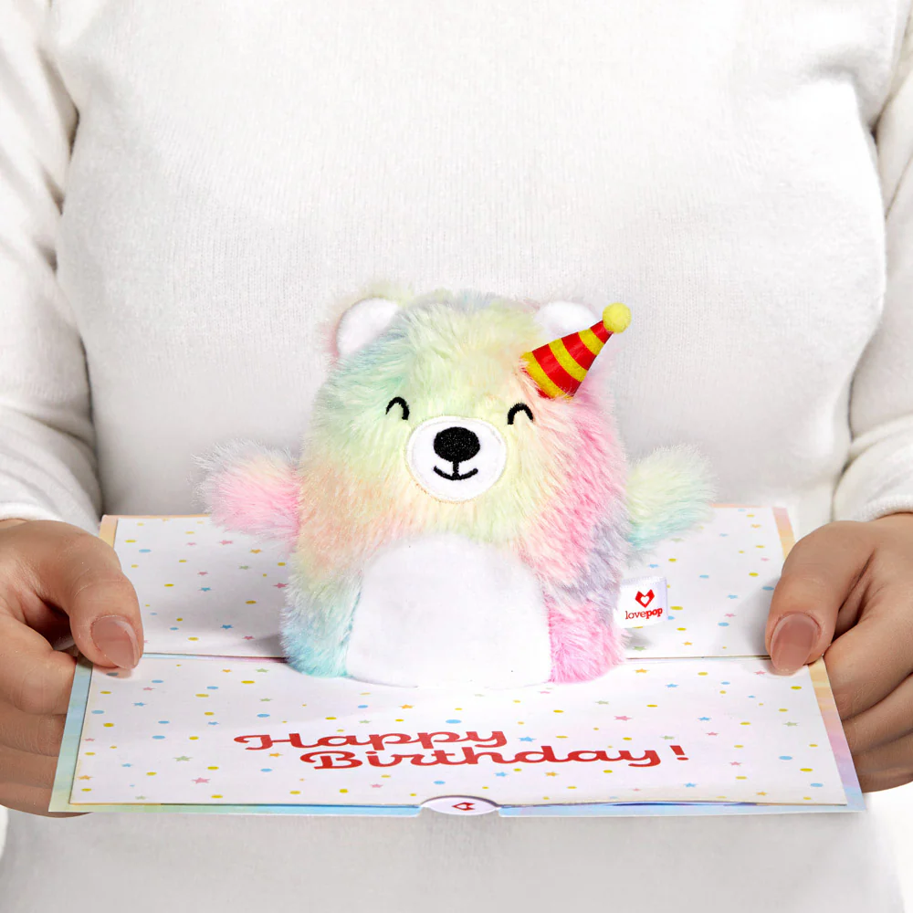 'Eat Cake and Celebrate' Birthday Plushpop Card and Bouquet Bundle - Image 4