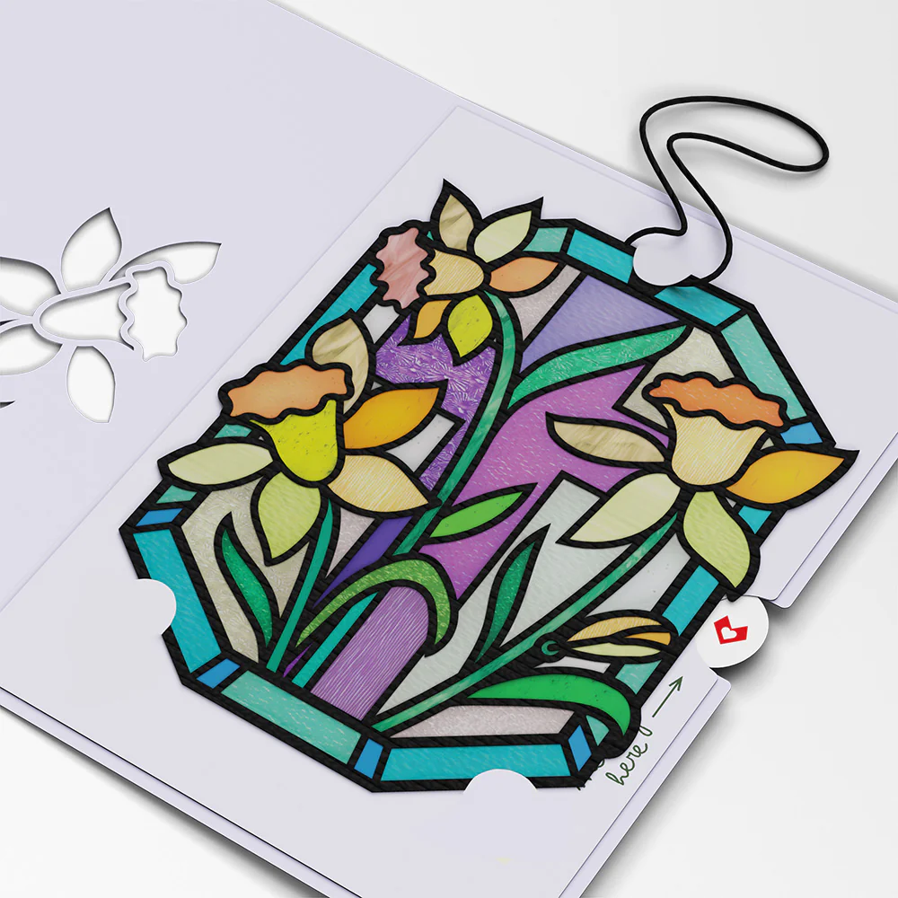 Everlasting Daffodil Suncatcher Card - Image 4
