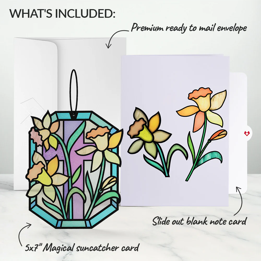 Everlasting Daffodil Suncatcher Card - Image 6