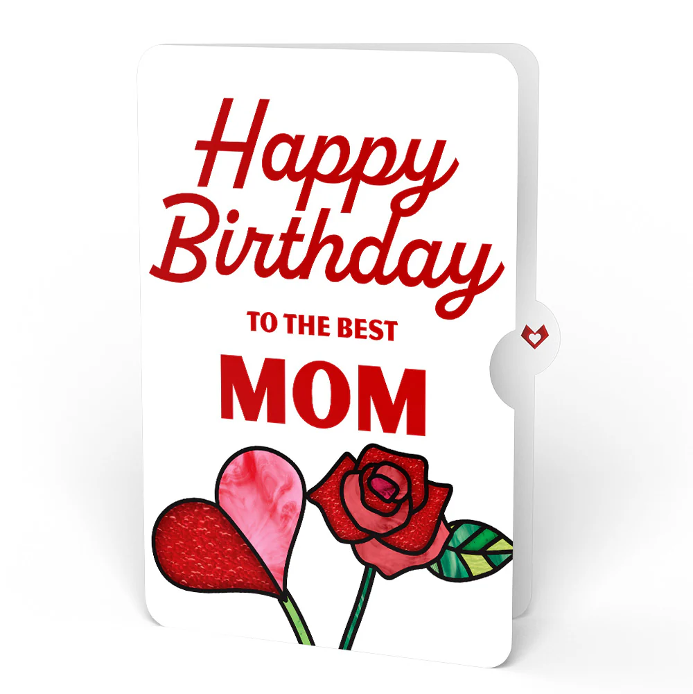 Everlasting Rose Birthday HeartFelt Charm Card™ and Rose Heart Bloom Sentiment Set for Mom - Image 4