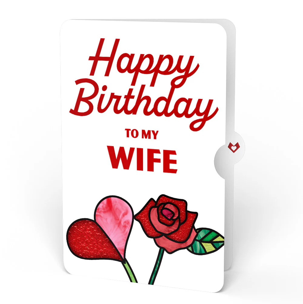 Everlasting Rose Birthday HeartFelt Charm Card™ and Sentiment Set for Wife - Image 4