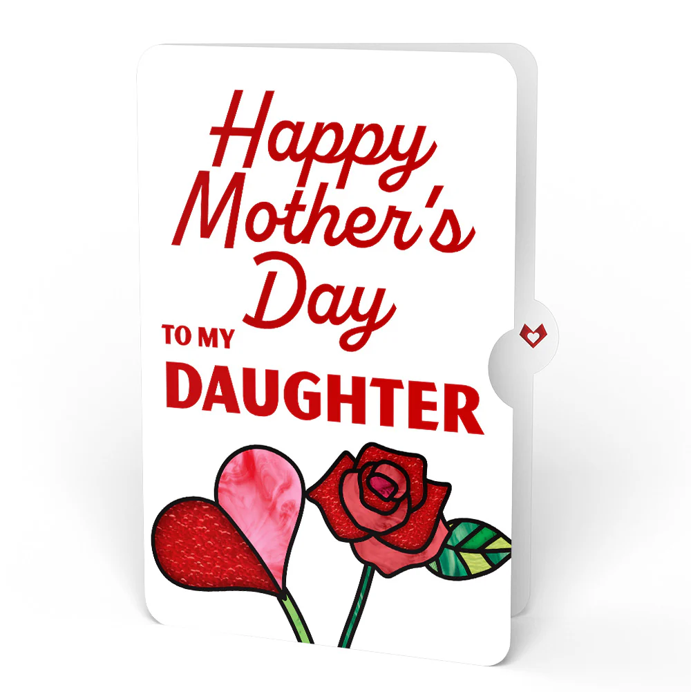Everlasting Rose Mother’s Day HeartFelt Charm Card™ and Sentiment Set for Daughter - Image 4