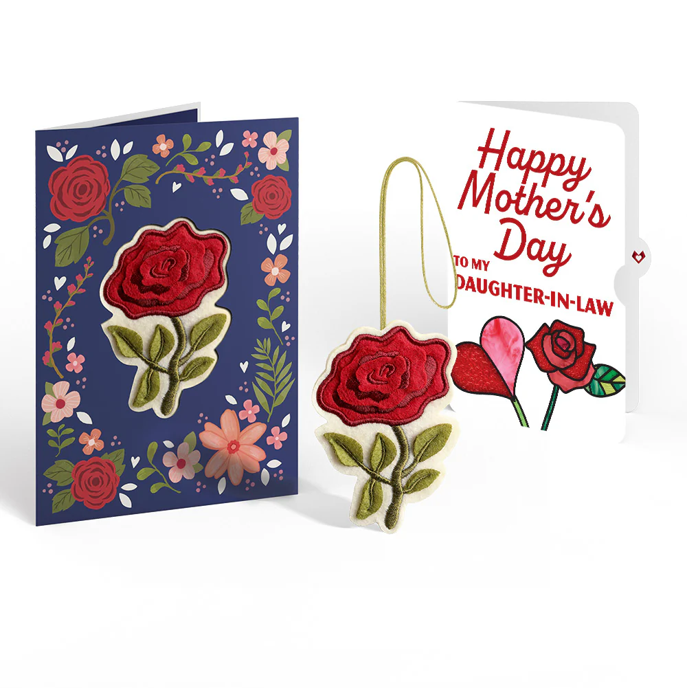 Everlasting Rose Mother’s Day HeartFelt Charm Card™ and Sentiment Set for Daughter-in-law