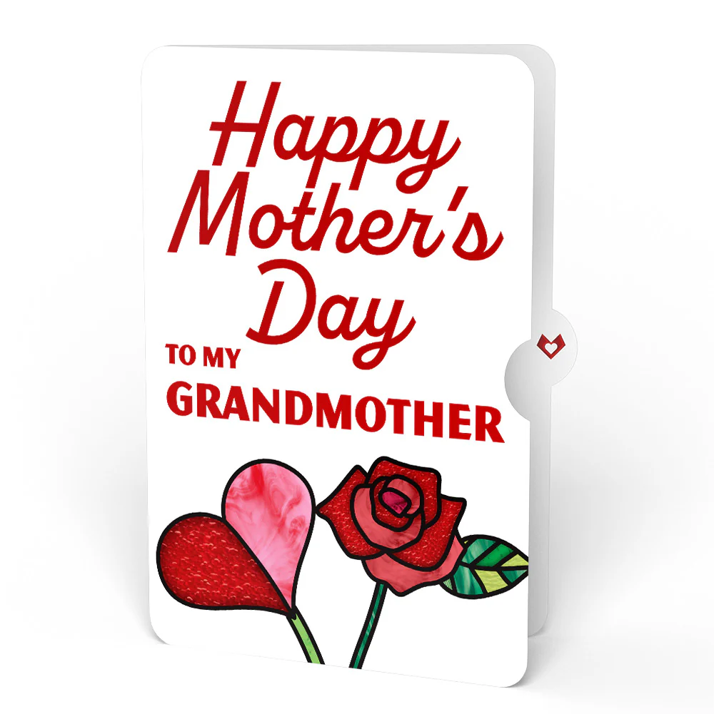 Everlasting Rose Mother’s Day HeartFelt Charm Card™ and Sentiment Set for Grandmother - Image 4