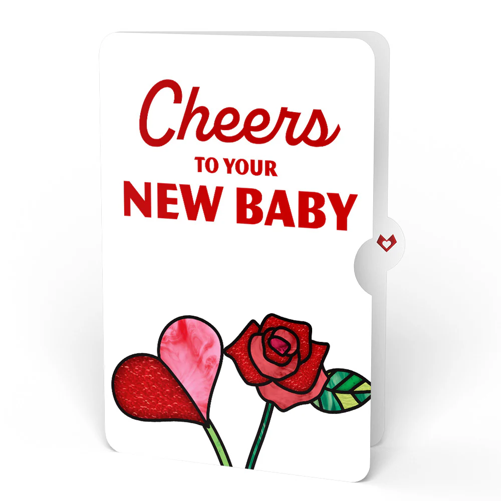 Everlasting Rose New Baby HeartFelt Charm Card™ and Sentiment Set for Parent - Image 4