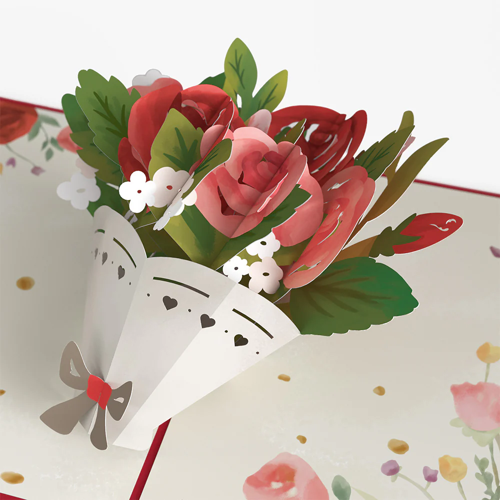 Everlasting Roses Bouquet Pop-Up Card - Image 2