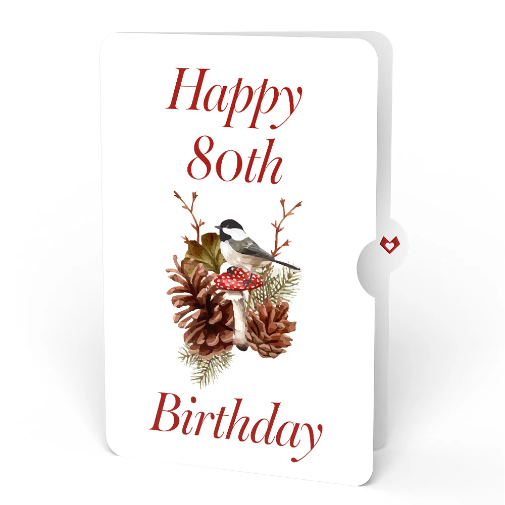 Fall Forest Floor 80th Birthday Pop-Up Card and Sentiment Set - Image 4