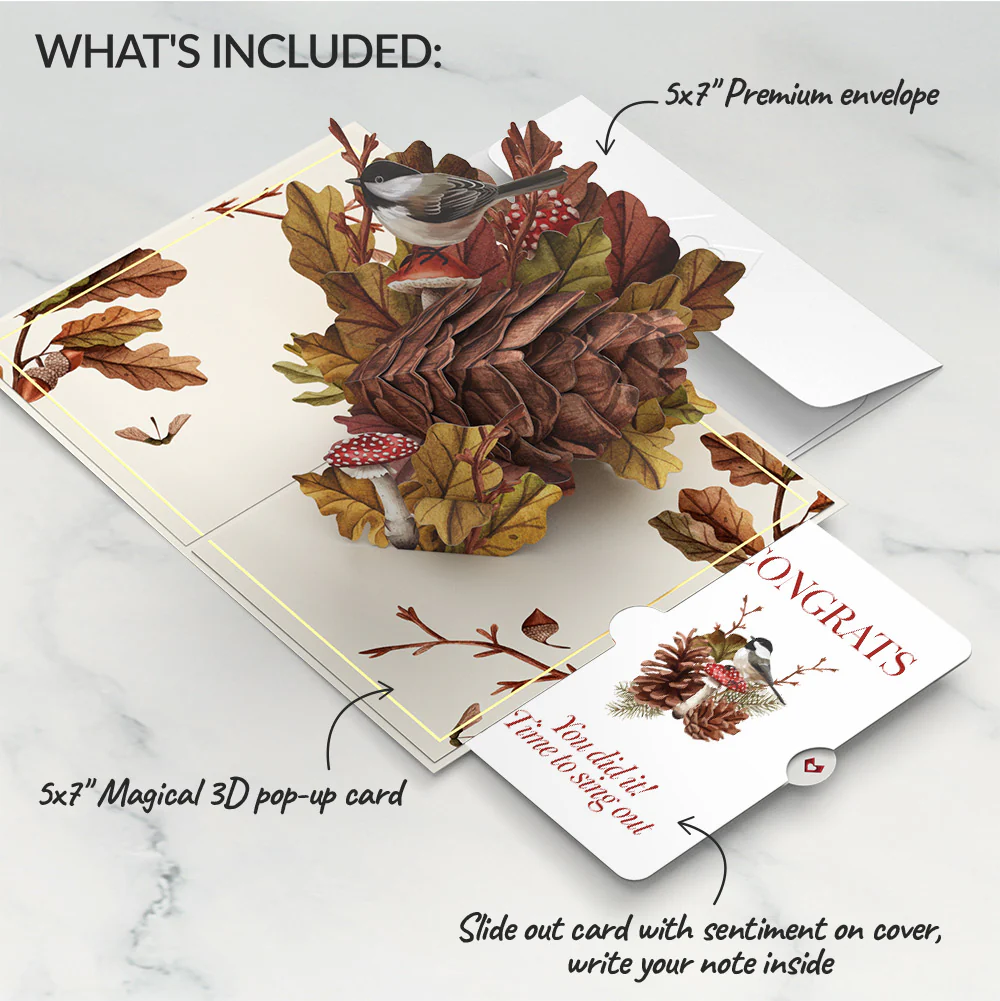 Fall Forest Floor Congratulations Pop-Up Card and Sentiment Set - Image 2