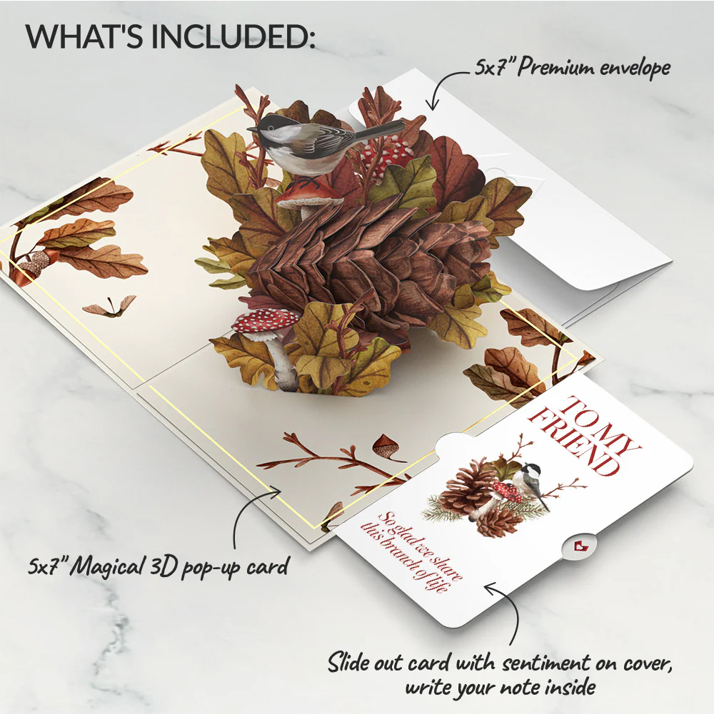 Fall Forest Floor Appreciation Pop-Up Card and Sentiment Set for Friend - Image 2