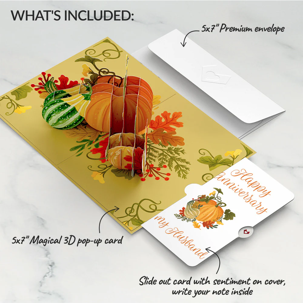 Fall is in the Air Anniversary Pop-Up Card and Sentiment Set for Husband - Image 2