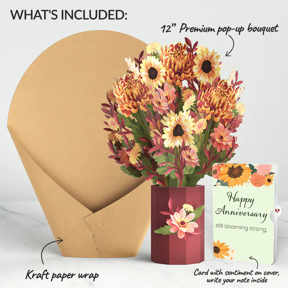 Fall Sunshine Anniversary Bouquet and Sentiment Set - Image 2
