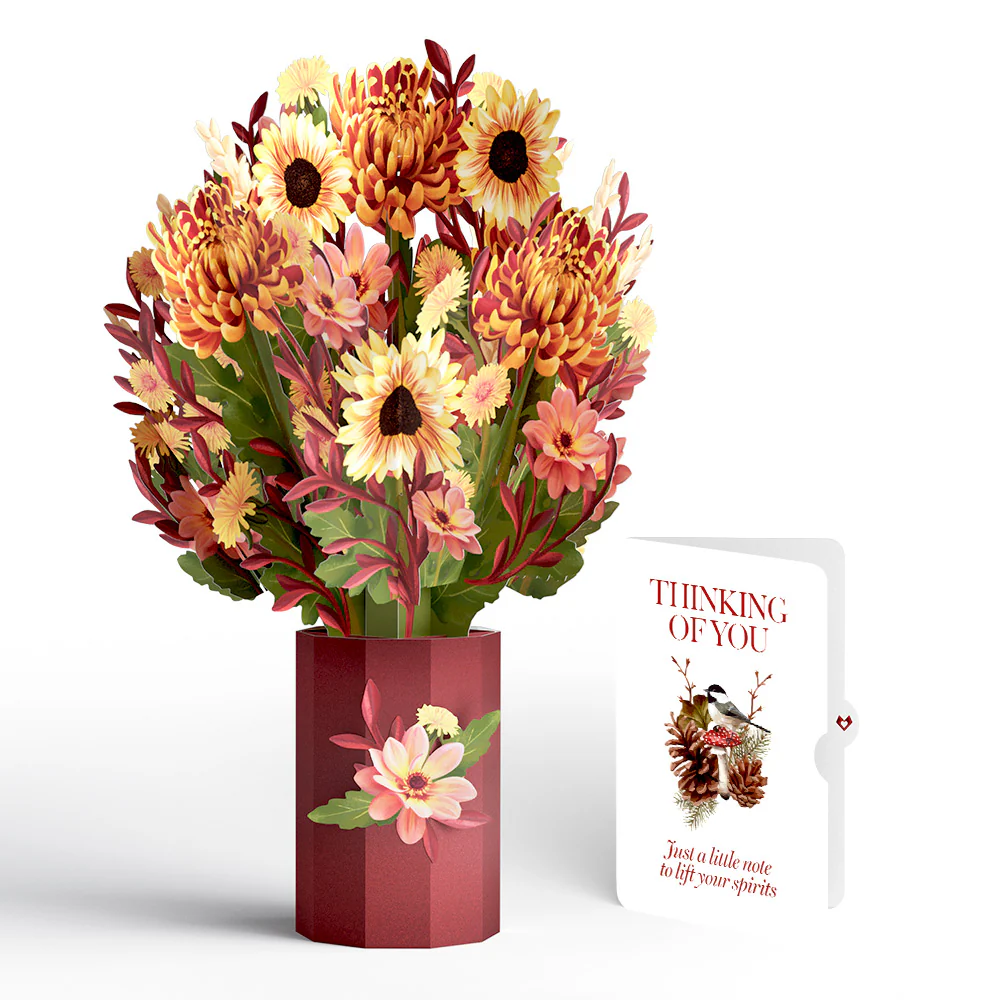 Fall Sunshine Thinking of You Bouquet and Forest Floor Sentiment Set