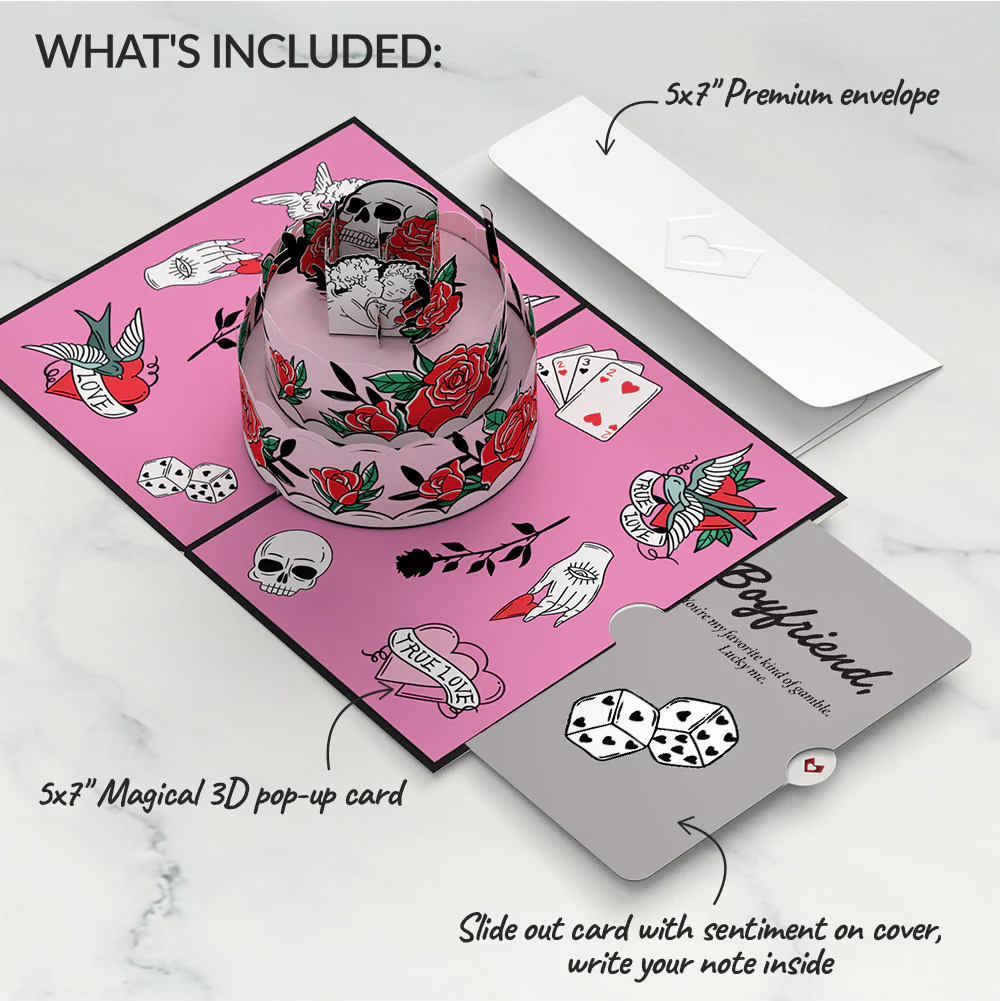 Fatally Yours Love Pop-Up Card and Sentiment Set for Boyfriend - Image 2
