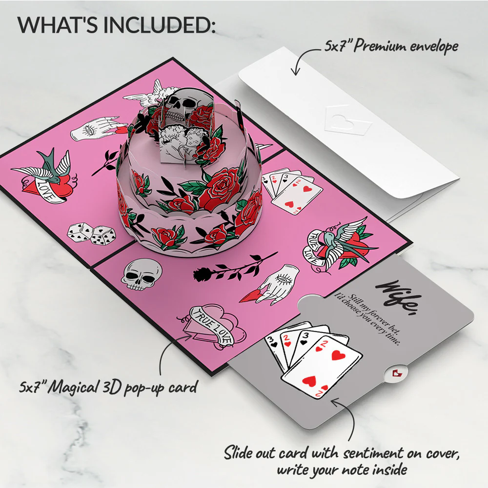 Fatally Yours Love Pop-Up Card and Sentiment Set for Wife - Image 2