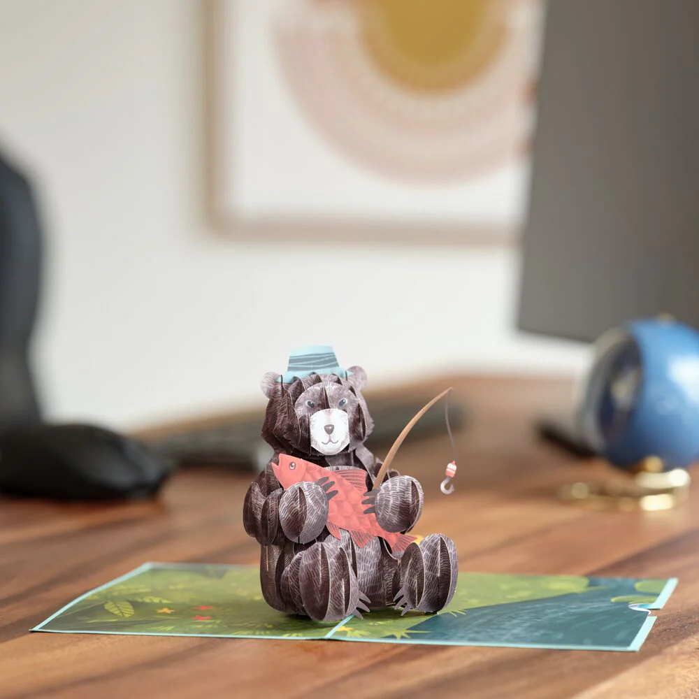 Father’s Day Fishing Bear Pop-Up Card - Image 6