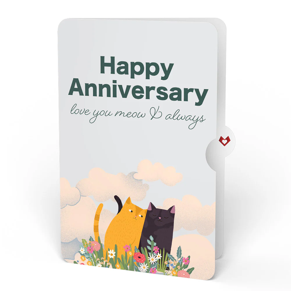 Feline Fancy Anniversary Glitter Bouquet and Lovey Cats Love You Meow Sentiment Set - Image 4