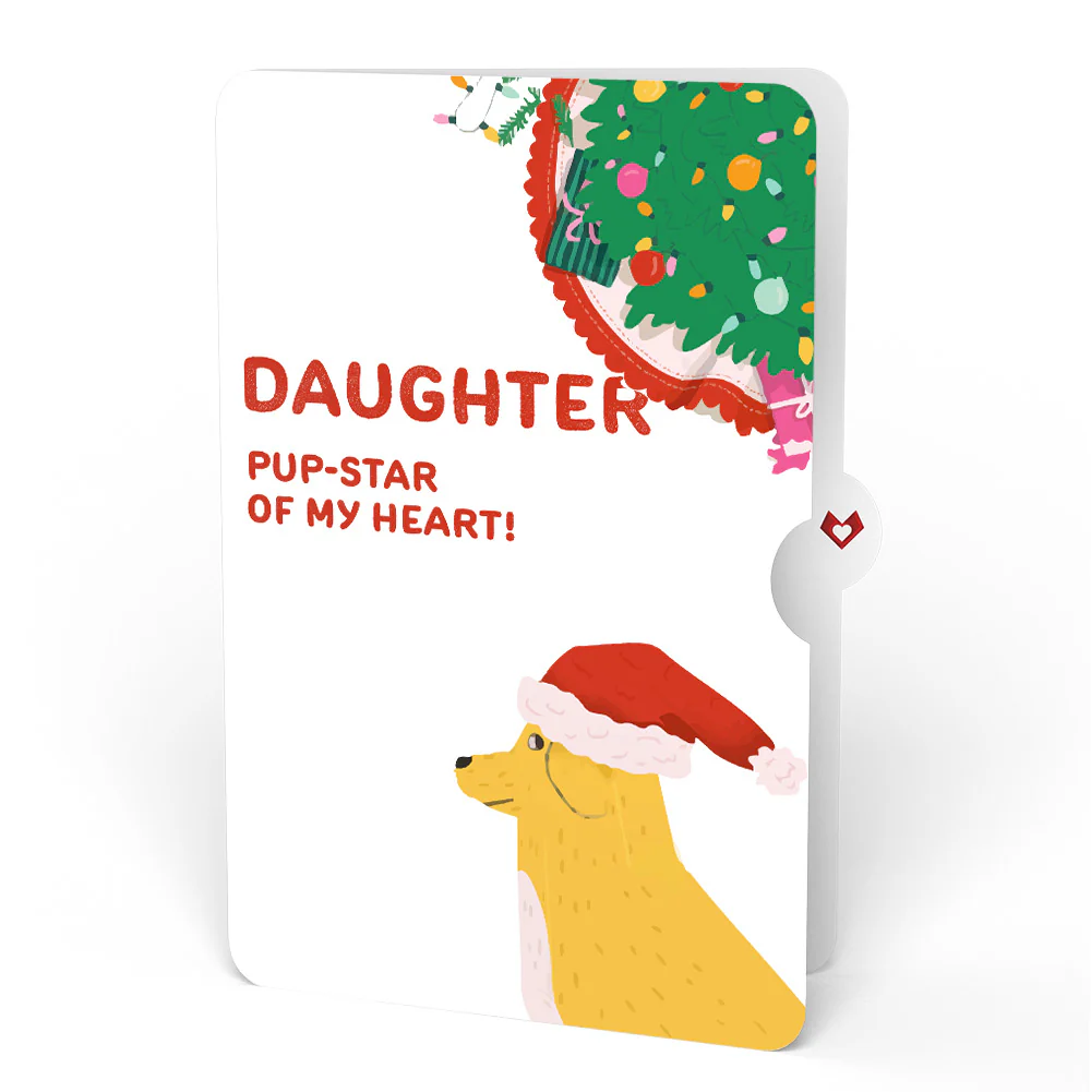 Feliz Naughty Dog Christmas Pop-Up Card and Sentiment Set for Daughter - Image 4