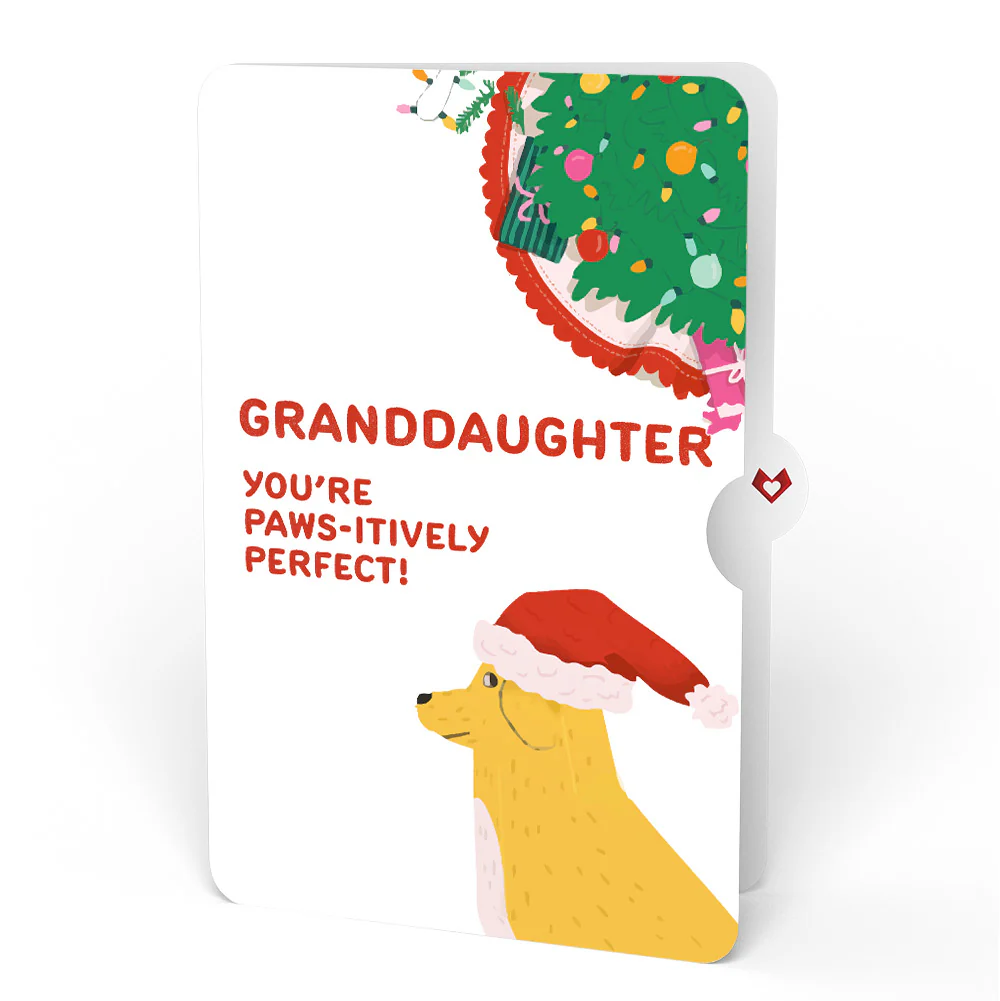 Feliz Naughty Dog Christmas Pop-Up Card and Sentiment Set for Granddaughter - Image 4