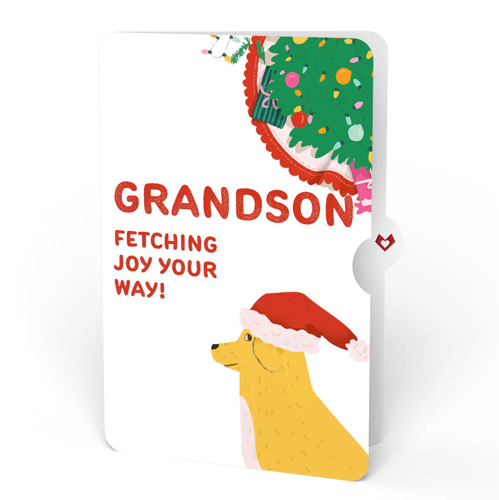 Feliz Naughty Dog Christmas Pop-Up Card and Sentiment Set for Grandson - Image 4