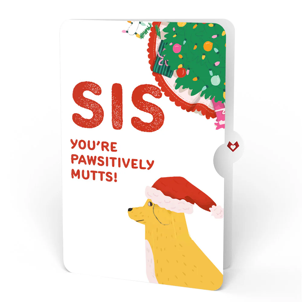 Feliz Naughty Dog Christmas Pop-Up Card and Sentiment Set for Sister - Image 4