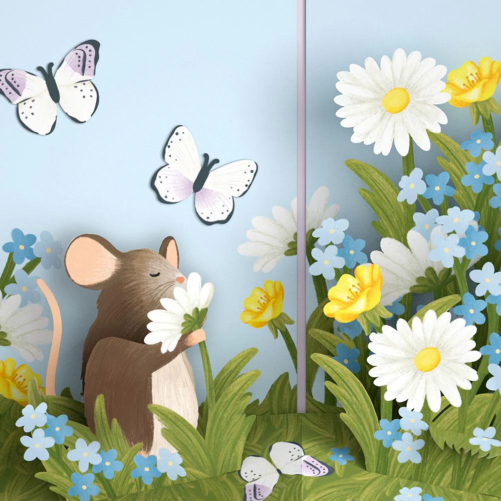Field Mouse in the Flowers Mother's Day Pop-Up Card and Loved Me Like A Mom Sentiment Set - Image 3