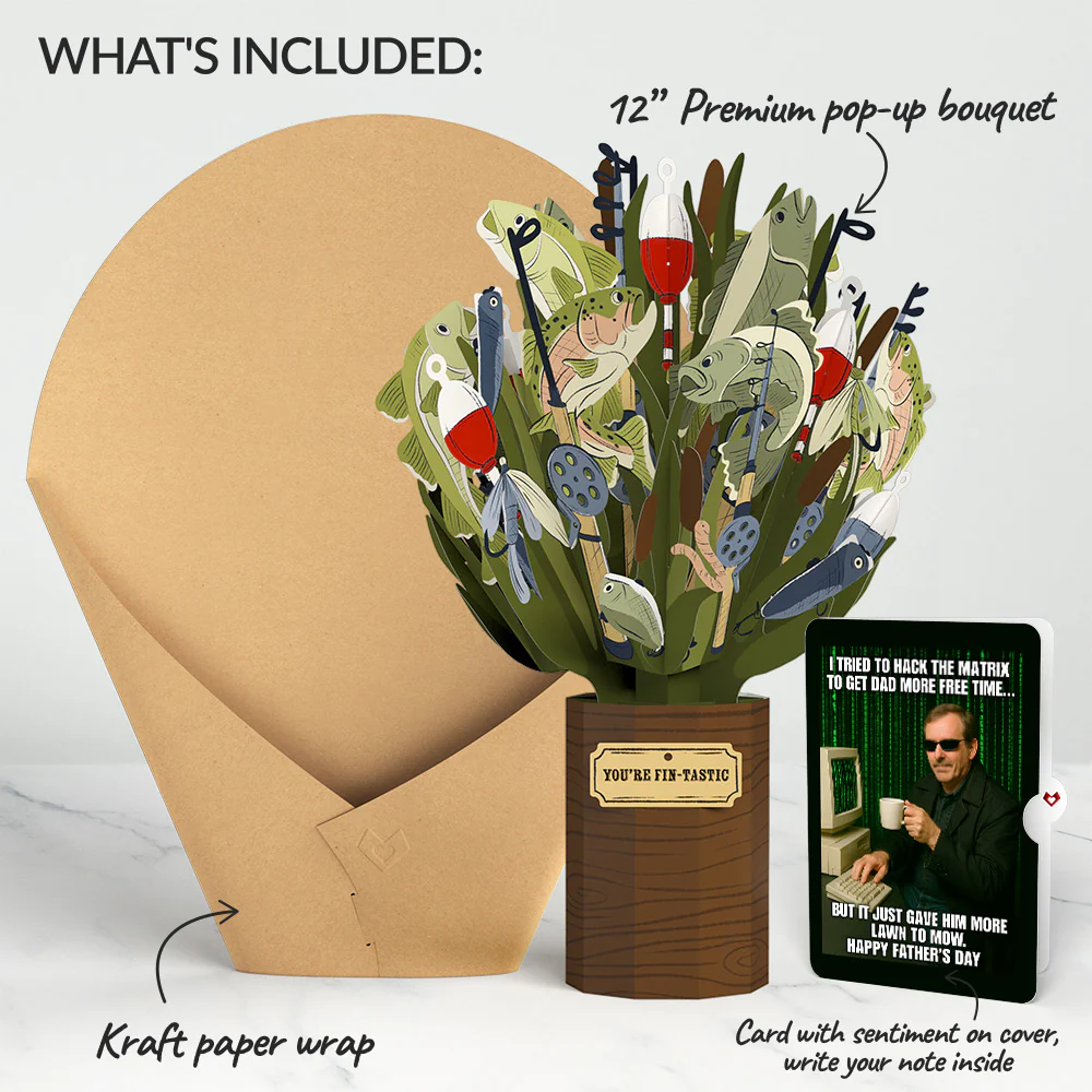Fin-tastic Fish Father's Day Bouquet and Matrix Hacker Sentiment Set - Image 2